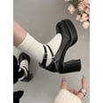 thumbnail image 3 of Mary Jane-zapatos de tacón grueso para mujer y niña, con doble hebilla calzado clásico, a la moda, para primavera, 3 of 4