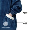 thumbnail image 5 of Cozy Comfort Wearable Blanket Hoodie, Sherpa Hoodie Blanket with Giant Pocket, Warm&cozy, Oversize, Navy, 5 of 6