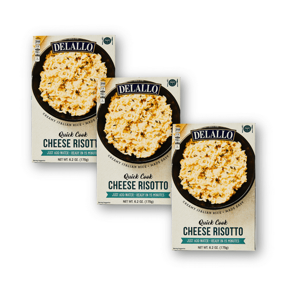 DeLallo Quick-Cook Cheese Risotto, Rice Mix, 6.2 oz Box, (3 Pack)