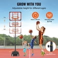 thumbnail image 5 of Adjustable 5-7 Ft Basketball Hoop System with 28" Backboard, Portable Stand & Wheels, Fillable Base for Indoor/Outdoor Use, 5 of 7