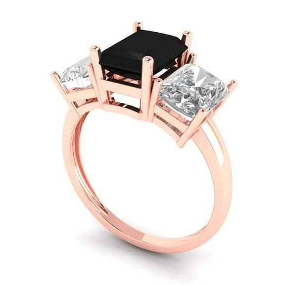 3.0ct Round Cut Blue Tanzanite 18k Pink Rose Gold Engraving Statement Bridal Wedding Solitaire Designer Ring Size 3.75