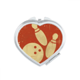 thumbnail image 1 of Bowling Sport Illustration Red Pattern Heart Mirror Travel Magnification Portable Handheld Pocket Makeup, 1 of 3