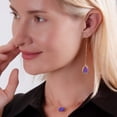 thumbnail image 2 of Iridescent Purple Druzy Threader Earrings for Women - Sparkly Simulated Druzy Stone Dangle Earrings, 2 of 10