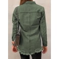 thumbnail image 2 of Women's Oversized Denim Jacket Casual Long Sleeve Denim Shirts Distresse Jean Jacket Fall Outfits, 2 of 6