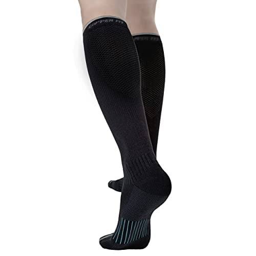 womens Ice Menthol Infused Compression Socks, Black, Large-X-Large US