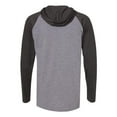 thumbnail image 2 of Lat Apparel 6917 Men's Hooded Raglan Long Sleeve, Granite Heather/Vintage Smoke/Black, Small, 2 of 4