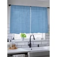 thumbnail image 5 of Sheer Curtains 54 Inch Length 2 Panels Set for Kitchen, Blue Burlap Texture Semi Sheer Curtains for Windows, Farmhouse Vintage Blue Voile Window Treatments Rod Pocket Curtain, 5 of 7