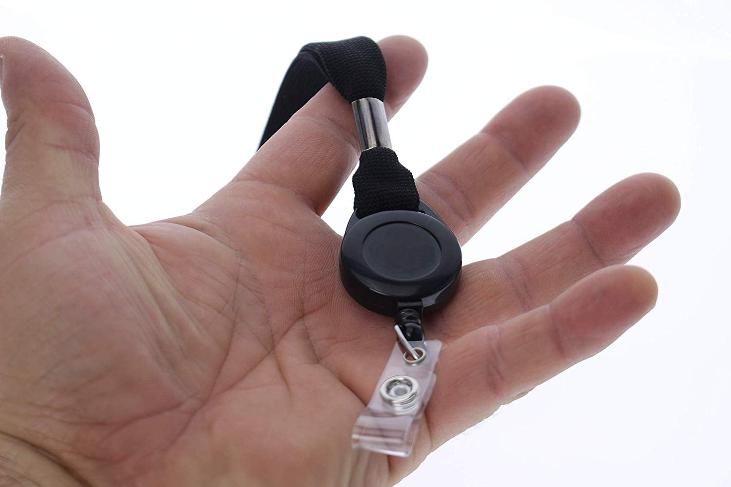 Black Retractable Lanyard with Badge Reel and Safety Breakaway 16mm