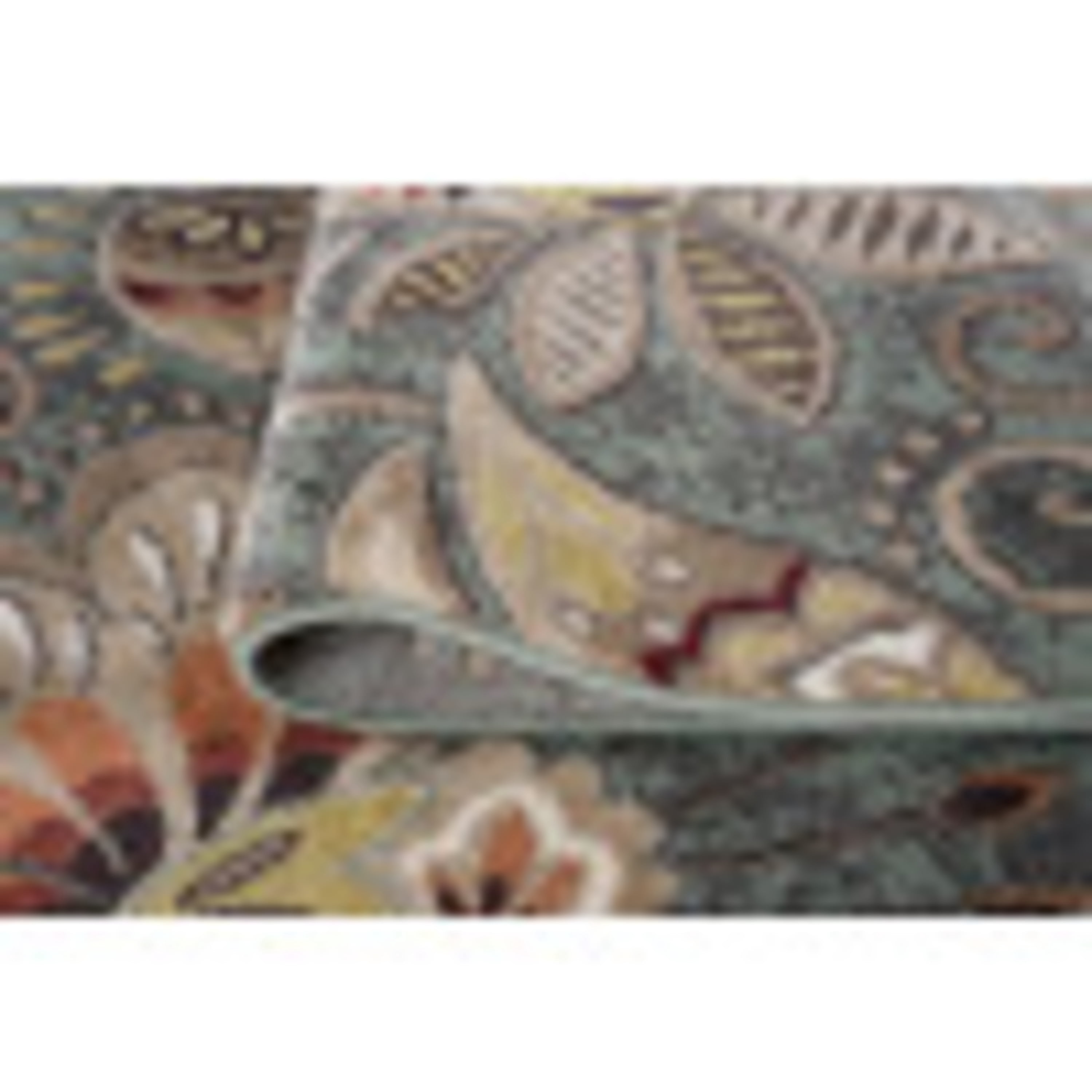 Capri Transitional 4' x 5' Seafoam and Beige Polypropylene Indoor Area Rug