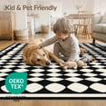 thumbnail image 4 of ODIKA Geometric Contemporary Abstract Arch Checkered Border Mid Century for Dining Room, Under Table, Home Office, Non-Slip Chair-Friendly, 4 of 7