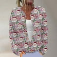 thumbnail image 2 of Penkiiy Christmas Sweater for Women 2024 Cute Xmas Printed Cardigans Sweater Open Front Button Down Knit Jacket S Multicolor, 2 of 5