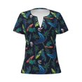 thumbnail image 3 of Naloa Dinosaur Print T-Shirts Short Sleeve V Neck Tees for Women Fashion Tops Trendy Lightweight Soft Casual Summer Outfits Clothes, 3 of 5