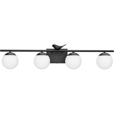 

DTLYH Bathroom Light Fixtures 3 Lights Matte Black Vanity Light Modern Wall Sconces Lighting Modern Bath Wall Mounted Lights with Milky Glass Globe(Exclude Bulb)
