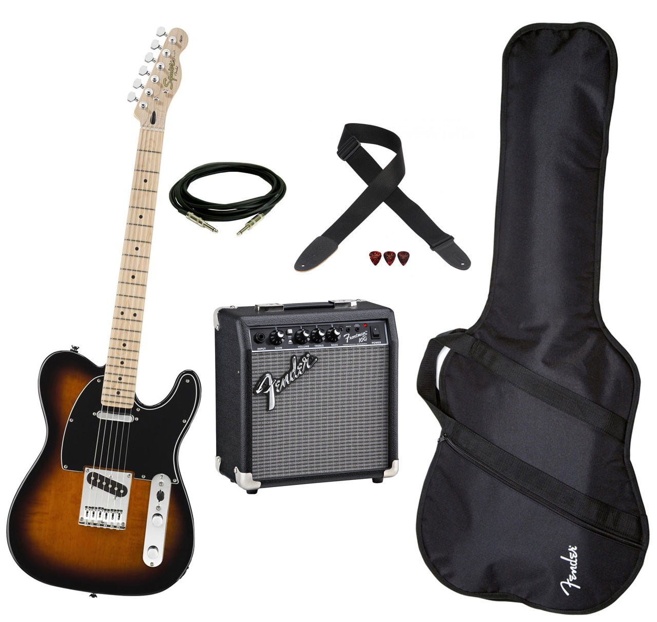 Fender Squier Affinity Telecaster guitar Package Brown Sunburst