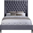 thumbnail image 3 of Meridian Furniture Fritz Gray Velvet King Bed, 3 of 10