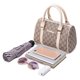 thumbnail image 3 of Conjunto de bolso de mano para mujer, 6 uds., tipo bandolera, cartera de mano, estuche para llaves, bolso de compras (Beige), 3 of 9