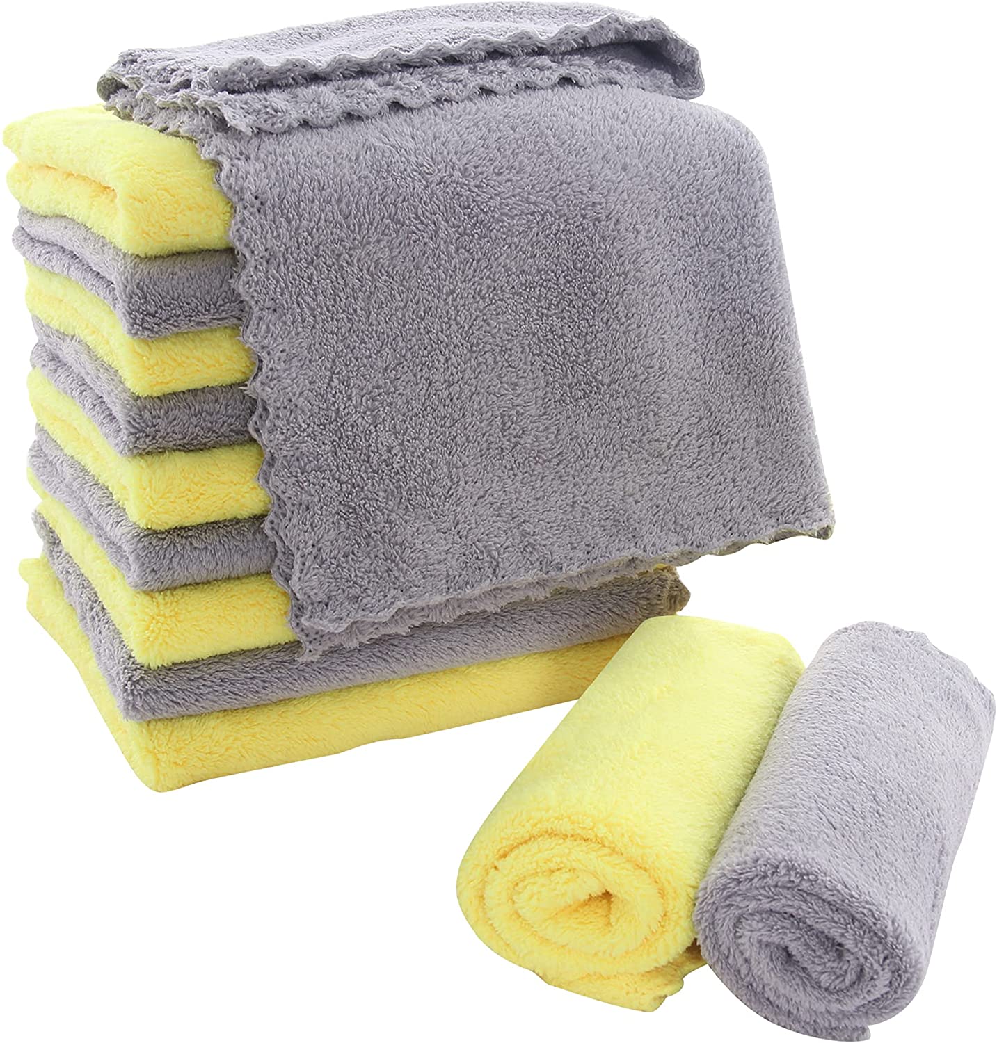 MOONQUEEN Microfiber Cleaning Cloth - 12 Pack Kitchen Dish Towels, 12 x 12  inch - Extra Absorbent and Soft Wash Rag - Lint Free Dust and Dirty  Cleaning Supplies for Kitchen and Car 