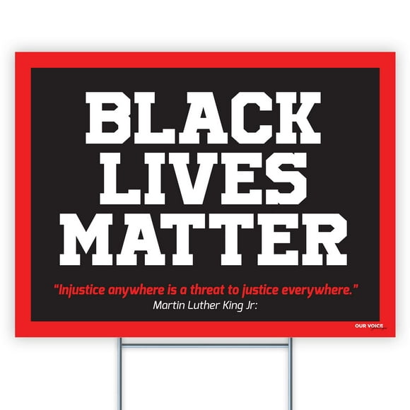 Yard Sign Black Lives Matter with Stakes, Weatherproof Plastic Protest Signs for Home Décor with Big and Bold Letters, 18 x 24 inches Made in The USA (#2)