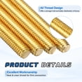 thumbnail image 4 of Uxcell 4Pack M6x80mm Fully Threaded Rod, Brass Right Hand All Thread Screw Studs for Furniture Assembly Fastening, 1mm Pitch, 4 of 6