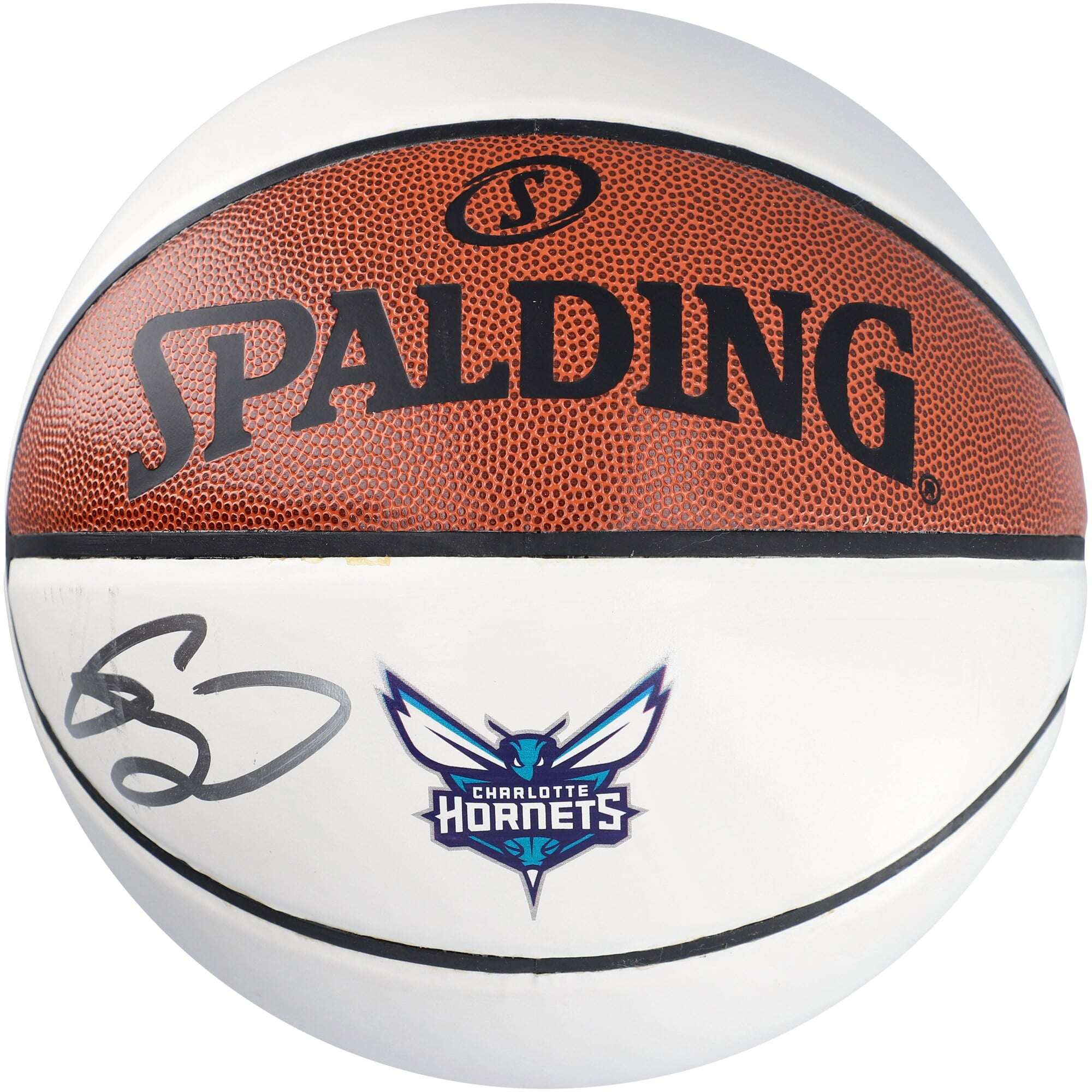 Gordon Hayward Charlotte Hornets Autographed Spalding Team Logo Woodgrain Basketball