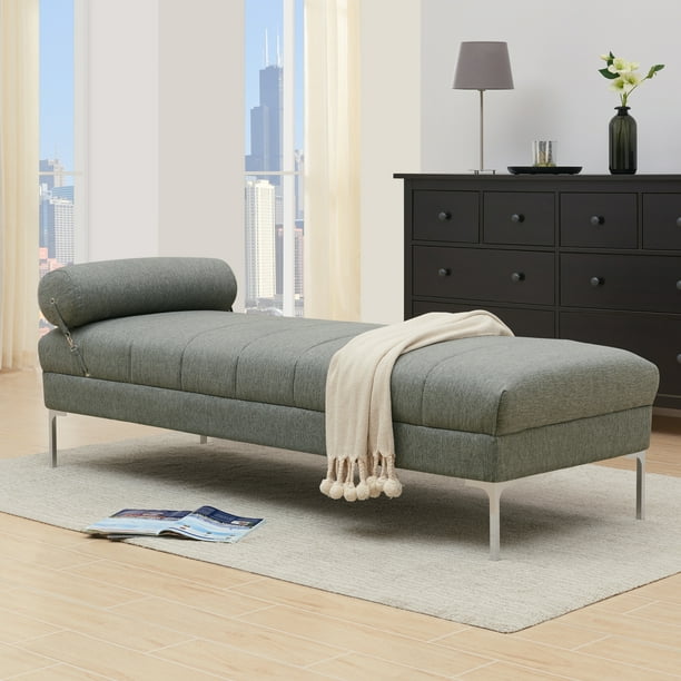 Homesvale Roush Upholstered Channel Quilted Bench Daybed in Performance