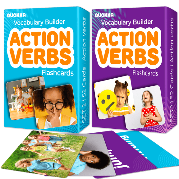 Quokka Flash Cards for Kids - Action Verbs Flashcards for Speech and Cognitive Learning