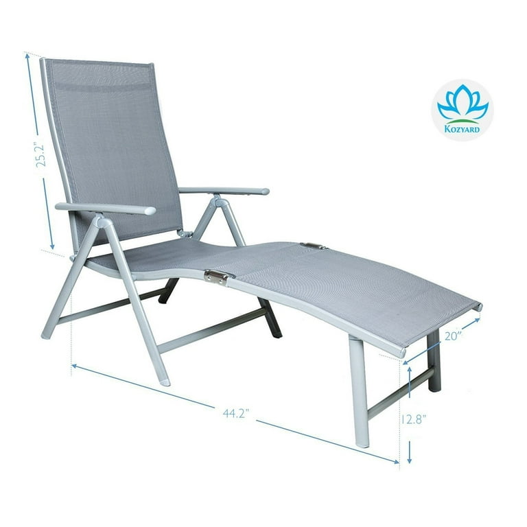 Kozyard cozy aluminum beach yard pool folding reclining adjustable chaise lounge chair sale