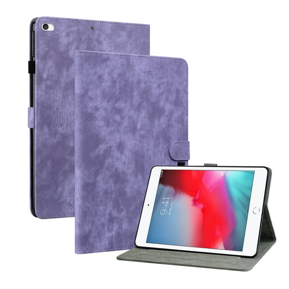 Dteck Compatible with iPad Mini 1/Mini 2/Mini 3/Mini 4/Mini 5 (7.9 inch) Case,Smart Case Wake / Sleep PU Leather Card Slots Wallet Stand Shockproof Slim Fit Protective Cover,Purple