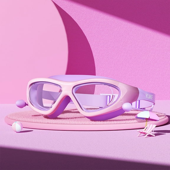 Frwgonr Kids Swim Goggles UV Protection Anti-Fog Pool Water Swimming Goggles for Boys Girls Youth Toddler Purple, Size 2T-13