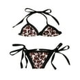 thumbnail image 1 of Baby Girls Leopard Bikini Sets Halter Bra Tops and Bandage Bottoms Bathing Suit, 1 of 6