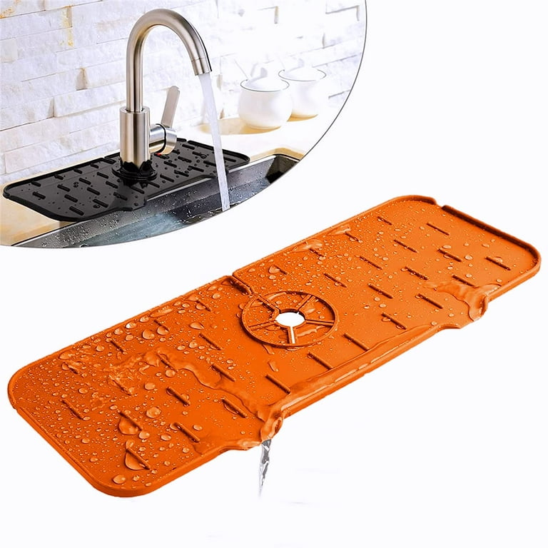 30x5.5 Inch Silicone Sink Faucet Mat for Kitchen Bathroom, 76cm