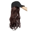 thumbnail image 4 of SEGO Baseball Cap Wigs Synthetic Long Curly Wavy Wig Hat With Hair Extensions Attached Hairpieces For Women Adjustable Black Caps With Magic Paste, 4 of 7