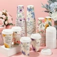 thumbnail image 4 of 100 Pcs Christian Floral Coffee Cups with Lids 16 oz Paper Floral Tea Cups Bulk Disposable Bible Verse Coffee Drinkware for Christian Religious Wedding Baby Shower Home Offices Supplies, 4 of 6