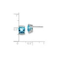 thumbnail image 3 of 1.75 Carat (Ctw) Natural Blue Topaz Earrings in 14K White Gold with Accent Diamonds, 3 of 4