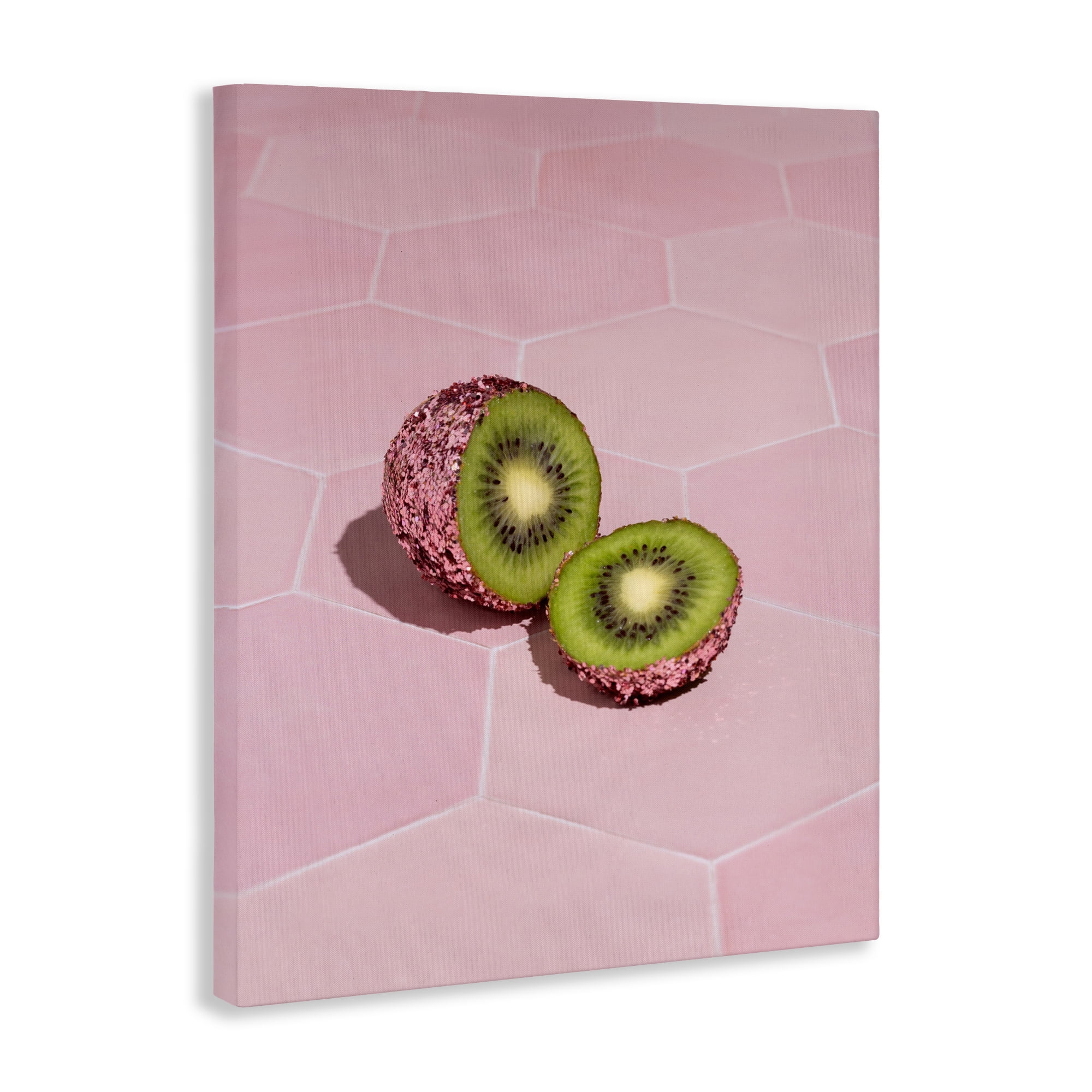 Stupell Industries Pink Glimmer Kiwi Canvas Wall Art, design by LISH Creative