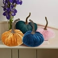 thumbnail image 3 of JeashCHAT Small Velvet Pumpkins, Handmade Home Decor, Holiday Mantle Decor, Fall Halloween Thanksgiving Centerpiece, Rustic Fall Wedding Centerpiece, 3 of 6