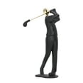 thumbnail image 2 of Golfing Figurine, Matte Black Golfer Figurine Resin  For Shelf, 2 of 8