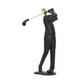 thumbnail image 1 of Figura de golfista negra mate, postura elegante, base antideslizante, perfecta para estanterías, escritorios y armarios, 1 of 8