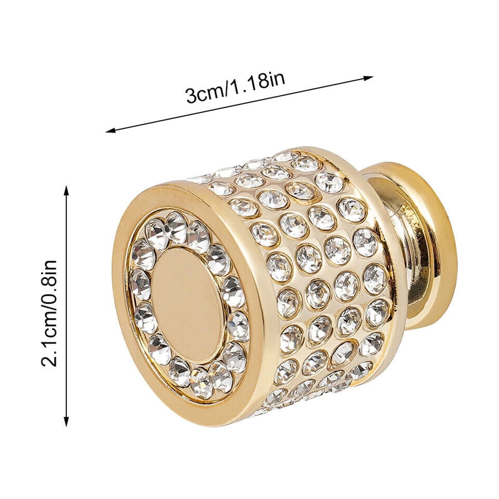 4 Packs Gold Crystal Dresser Knobs Drawer Handle Pulls Cupboard Cabinet  Handle Round - Walmart.com