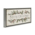 thumbnail image 3 of Stupell Industries Vintage Merry Christmas Sentiment Holiday Painting Gray Floater Framed Canvas Art Print Wall Art, 25 x 11, 3 of 9