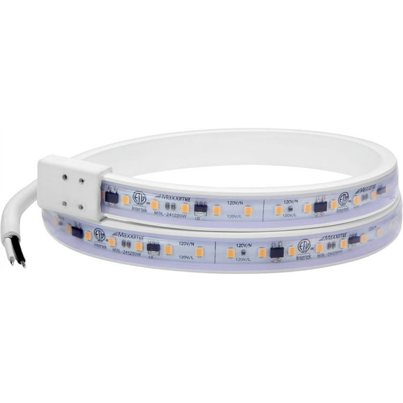 TRAHOO-24 in. Hardwired LED Under Cabinet Strip Light, 920 Lumens, 3000K Warm White, Kitchen and Living Room 120V White Cove Lighting, No Power Supply Needed