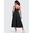 thumbnail image 3 of Vestido CRZ YOGA sin mangas maxi fluido con escote cuadrado negro XXS, 3 of 7
