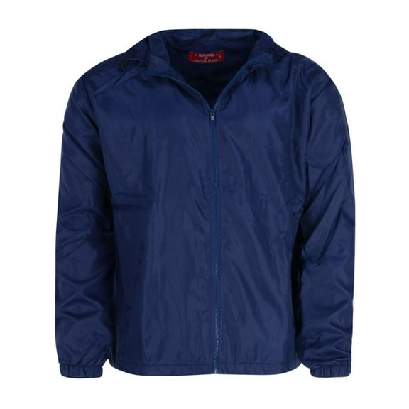 CTM Solid Color Water Resistant Hooded Zip Up Winderbreaker Jacket (Men)