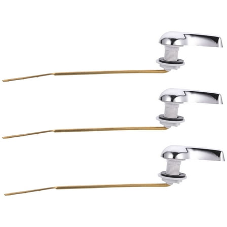 LEORX 3Pcs Silver Toilet Flush Handle Replacement Kit Durable Front Mount Lever