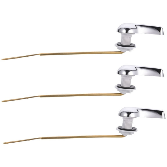 LEORX 3Pcs Silver Toilet Flush Handle Replacement Kit Durable Front Mount Lever