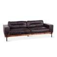 thumbnail image 5 of World Interiors Chiavari Ebony Leather Upholstered/Wood Sofa in Black, 5 of 7