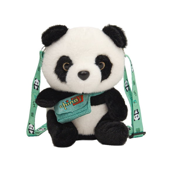 Bandolera Pandas Cute Plush Anime para niños con correa para el hombro