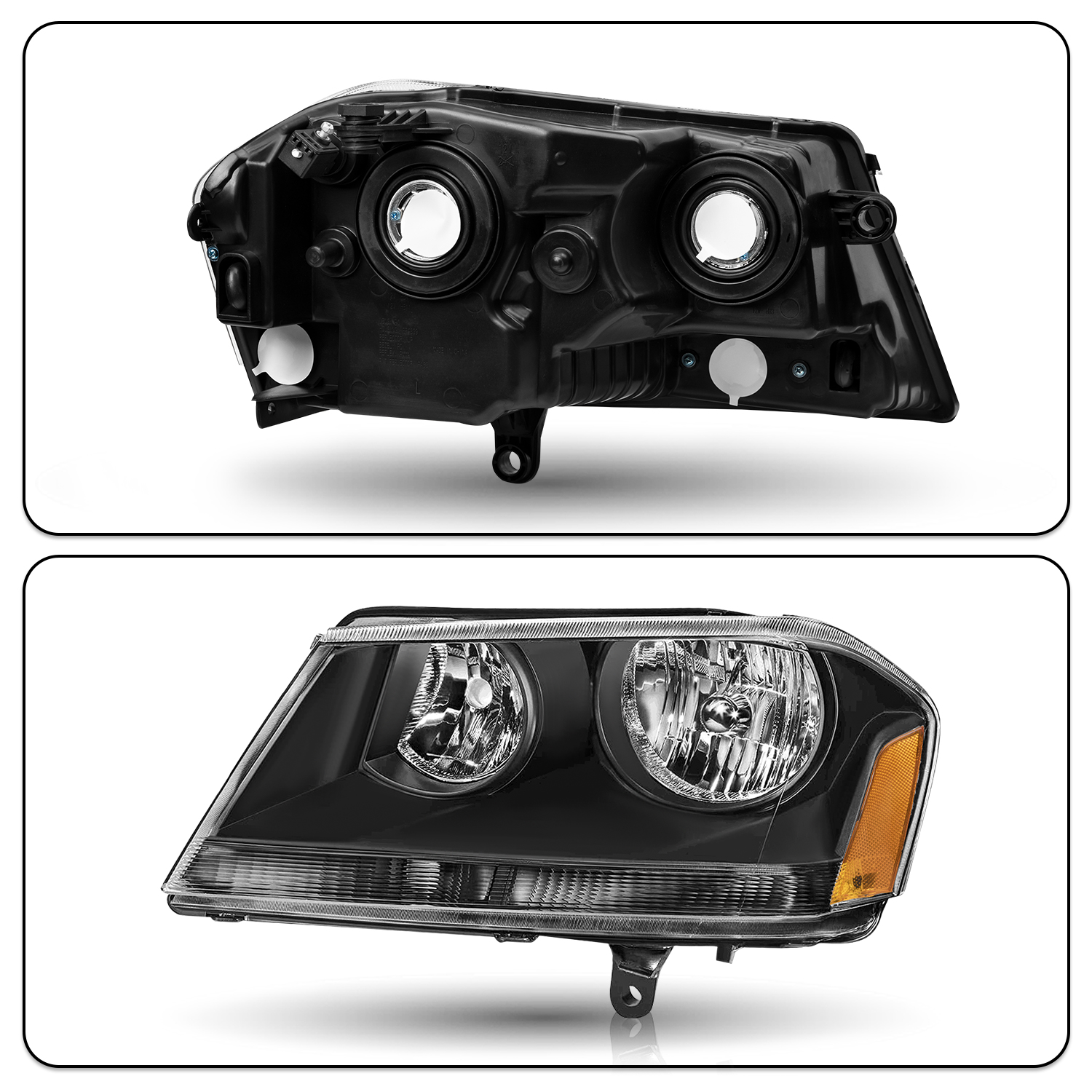 FOR 2008-2014 DODGE AVENGER HEADLIGHT DRIVER & PASSENGER SIDE HEADLAMP ASSEMBLY