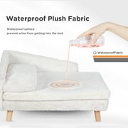 BingoPaw Elevated Sofa Couch Dog Bed Wood Legs for Dogs Cats, 27.56L
