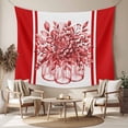 thumbnail image 2 of Eucalyptus Red Tapestry for Bedroom Wall Hanging Tapestry, Stripe Bottle Flower Cactus Retro Plant Ceiling Backdrop Tapestries Poster Blanket Wall Decor for Teens Room Living Room Dorm 39" x 59", 2 of 8